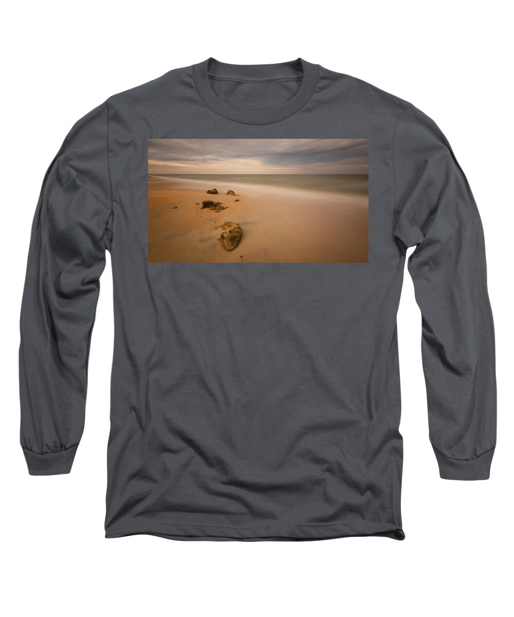 Atlantic Ocean Long Sleeve T-Shirt featuring the photograph Beach Rocks by Stefan Mazzola