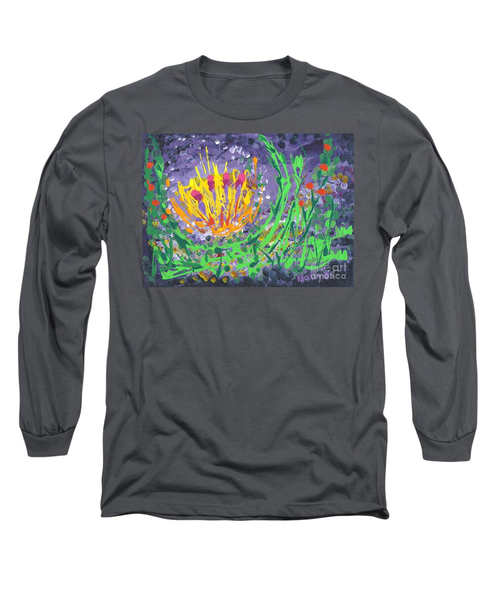 Painting Long Sleeve T-Shirt featuring the painting Berries and Brambles by Holly Carmichael