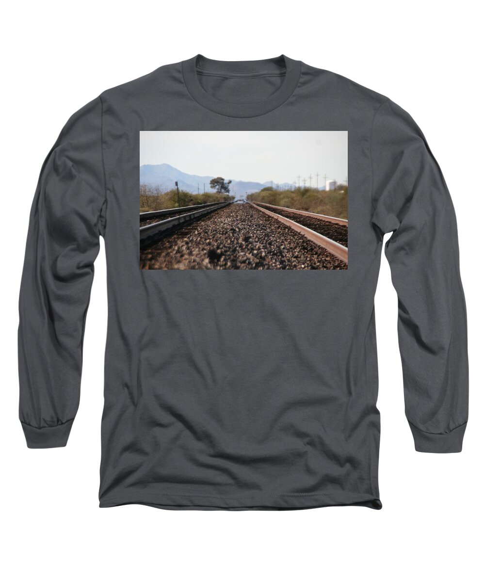 Train Long Sleeve T-Shirt featuring the photograph Between the lines by David S Reynolds