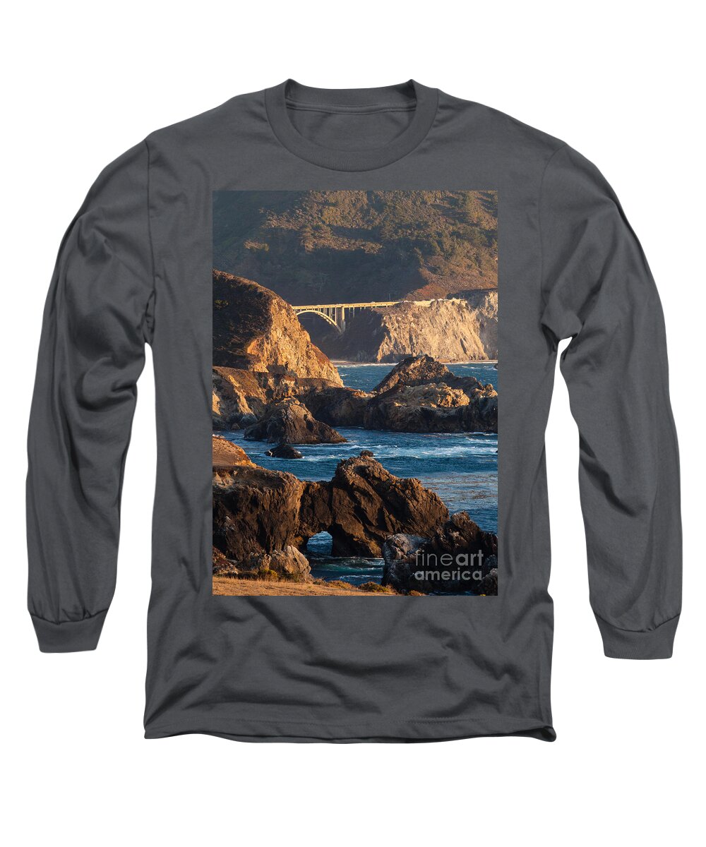 Bixby Bridge Long Sleeve T-Shirt featuring the photograph Big Sur Coastal Serenity by Mike Reid