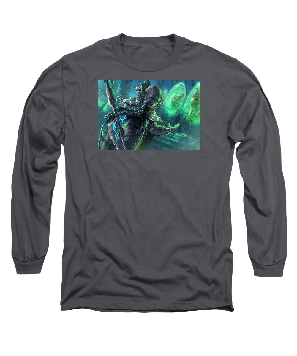 Magic The Gathering Long Sleeve T-Shirt featuring the digital art Biovisionary by Ryan Barger