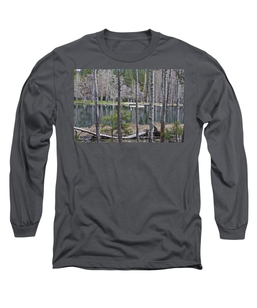 Birch Long Sleeve T-Shirt featuring the photograph Birch Pond by SC Heffner