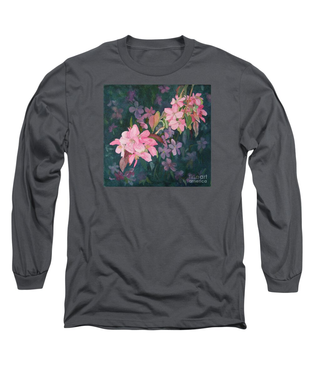Blossoms Long Sleeve T-Shirt featuring the painting Blossoms for Sally by Lynn Quinn