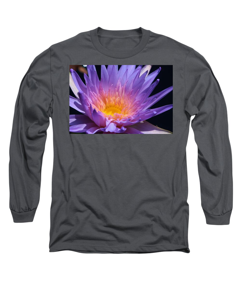 Nature Long Sleeve T-Shirt featuring the photograph Blue Waterlily 2 by Bruce Bley