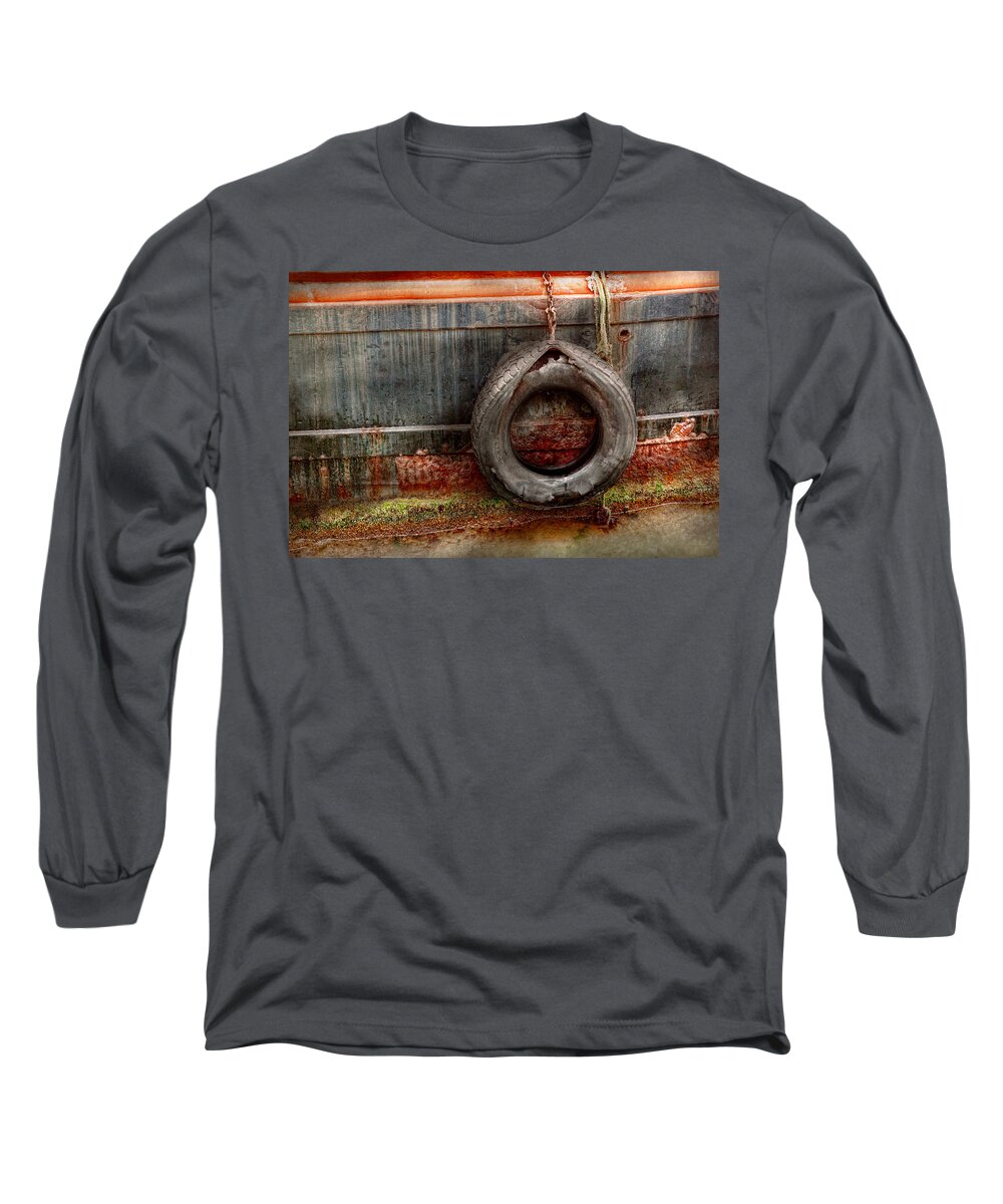Savad Long Sleeve T-Shirt featuring the photograph Boat - Abstract - It was a good year by Mike Savad