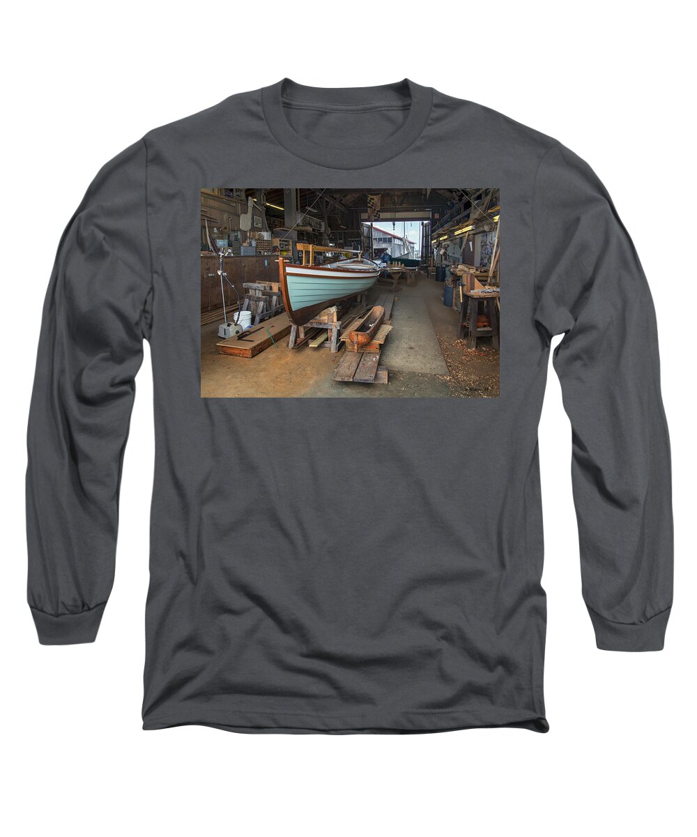 2d Long Sleeve T-Shirt featuring the photograph Boat Shop by Brian Wallace