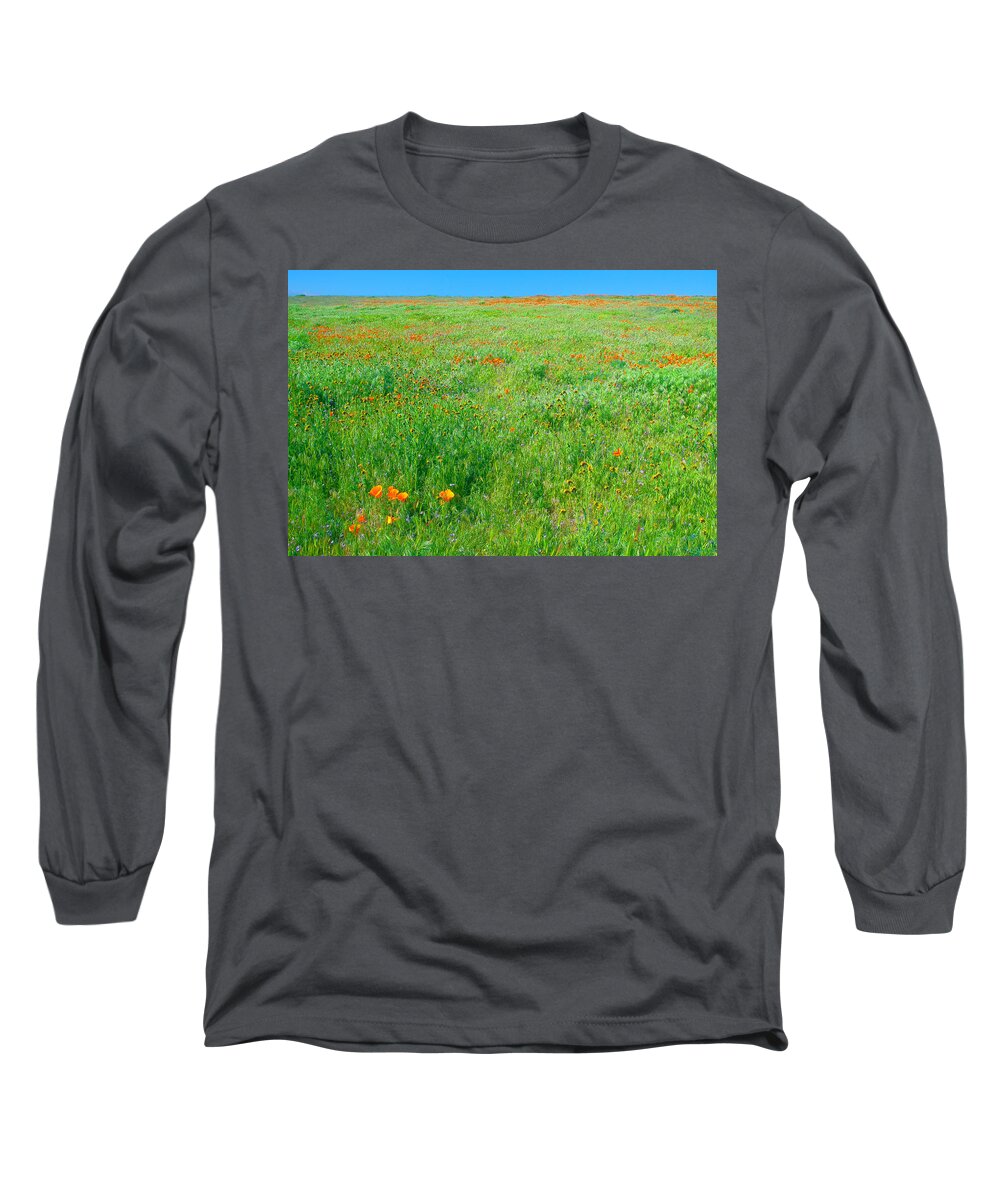 California Long Sleeve T-Shirt featuring the photograph California Wildflowers by Ram Vasudev