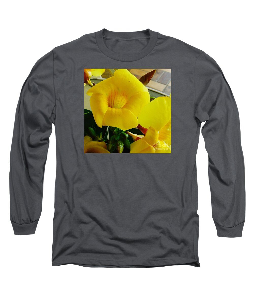 Canario Long Sleeve T-Shirt featuring the photograph Canario Flower by Alice Terrill
