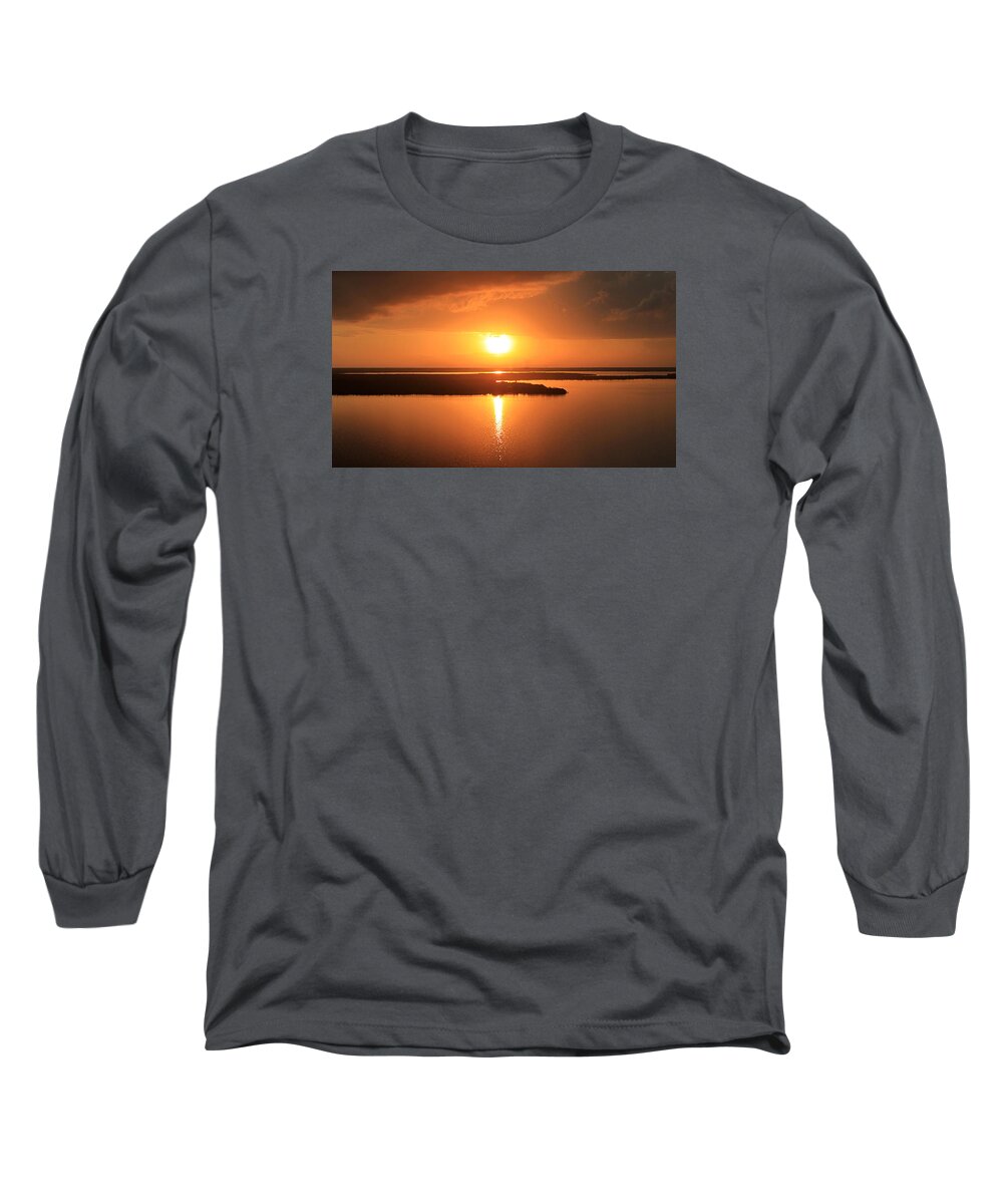Sea Long Sleeve T-Shirt featuring the photograph Caribbean Sunset by Milena Ilieva