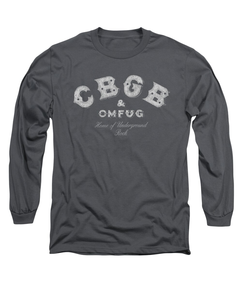 Music Long Sleeve T-Shirt featuring the digital art Cbgb - Tattered Logo by Brand A