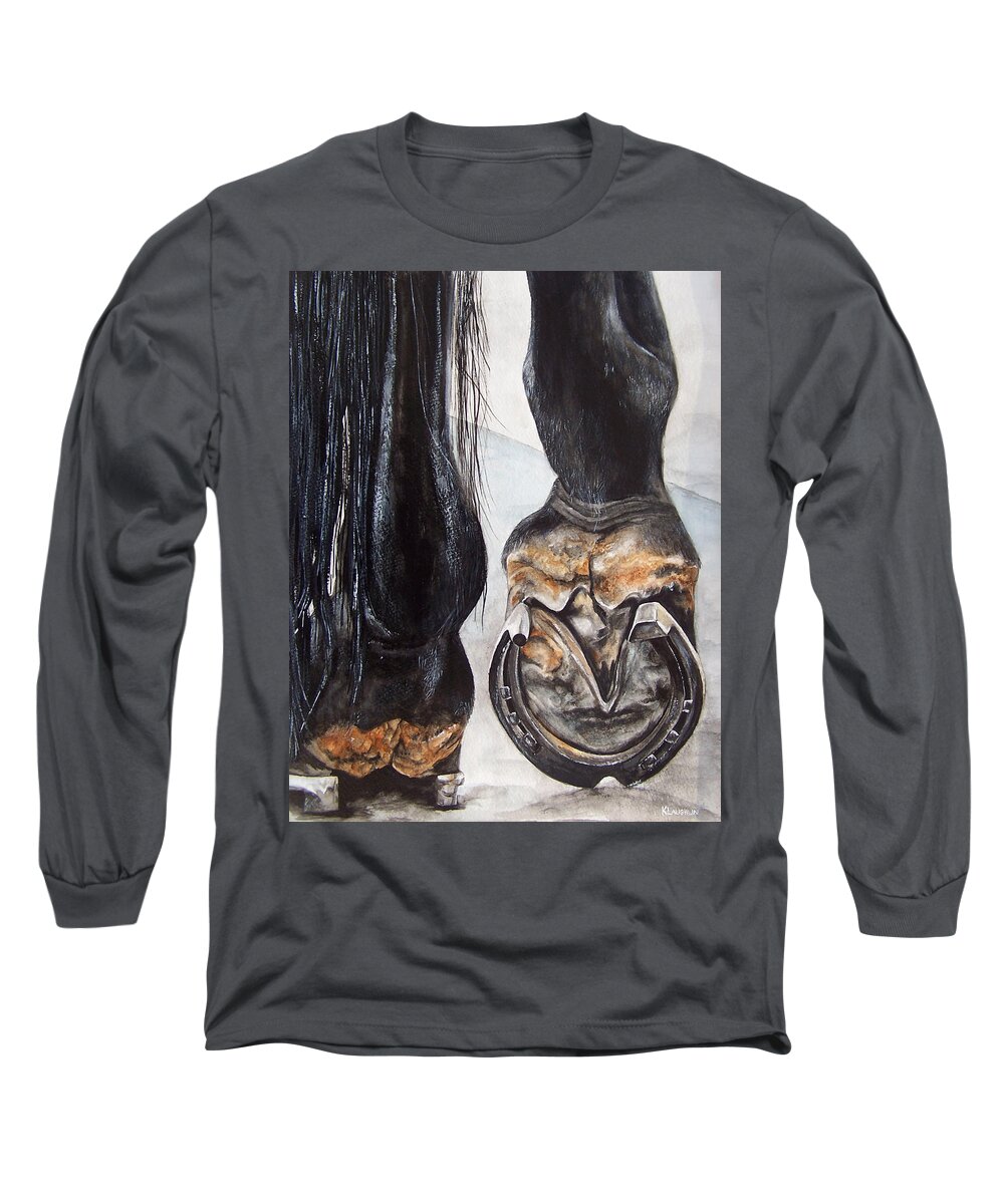 Farrier Long Sleeve T-Shirt featuring the painting Champion Roadster by Kathy Laughlin