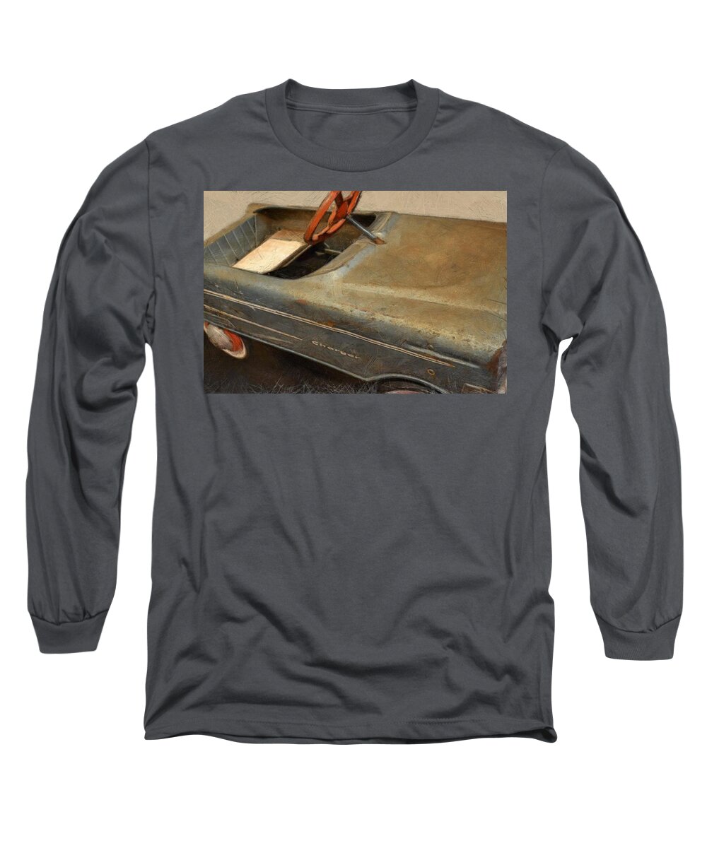 Steering Wheel Long Sleeve T-Shirt featuring the photograph Charger Pedal Car by Michelle Calkins