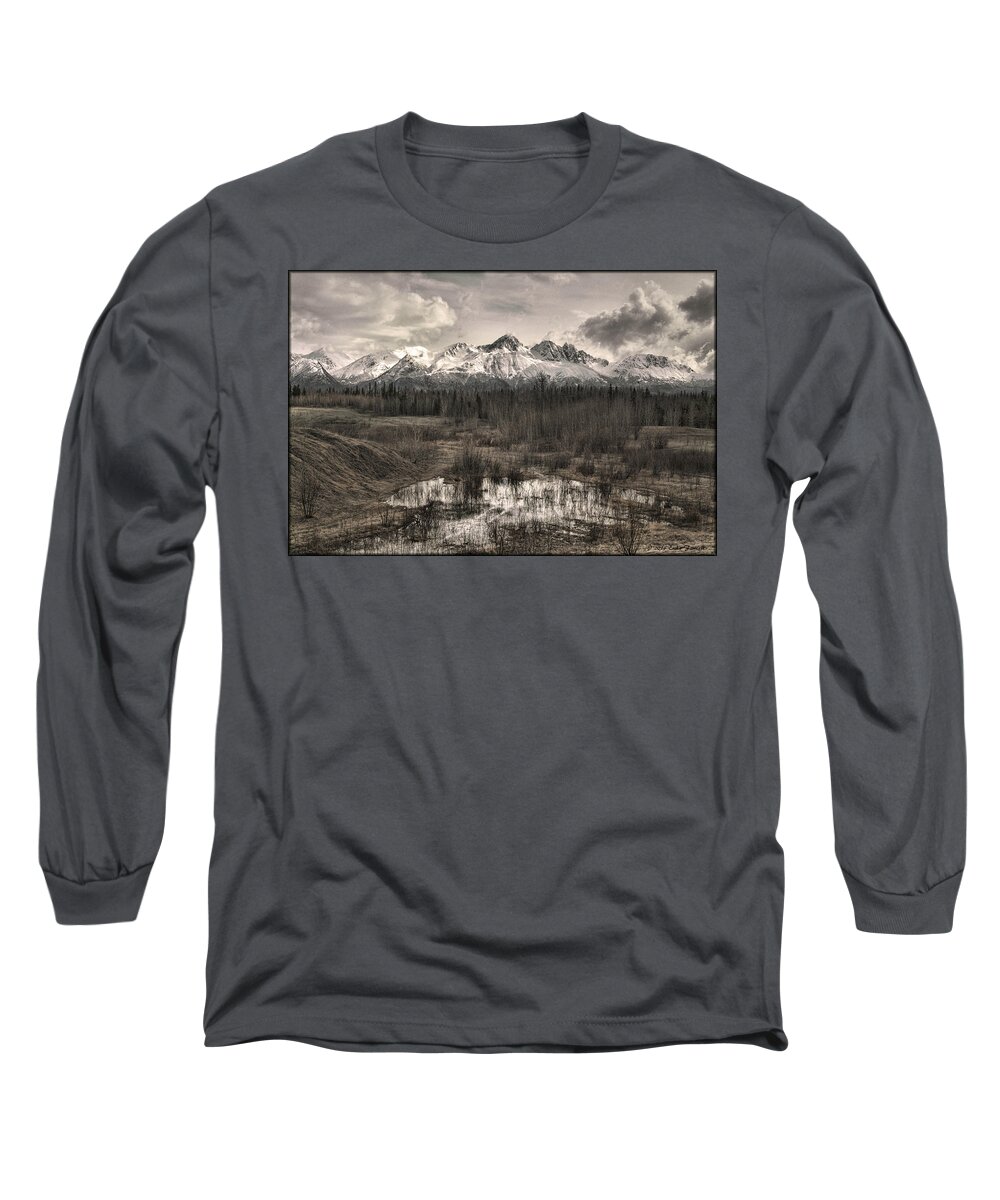 Mountains Long Sleeve T-Shirt featuring the photograph Chugach Mountain Range by Erika Fawcett