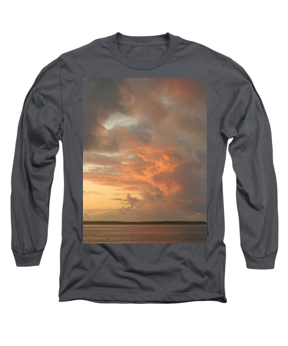 Sunset Long Sleeve T-Shirt featuring the photograph Clouds Reflecting Red by Gallery Of Hope 