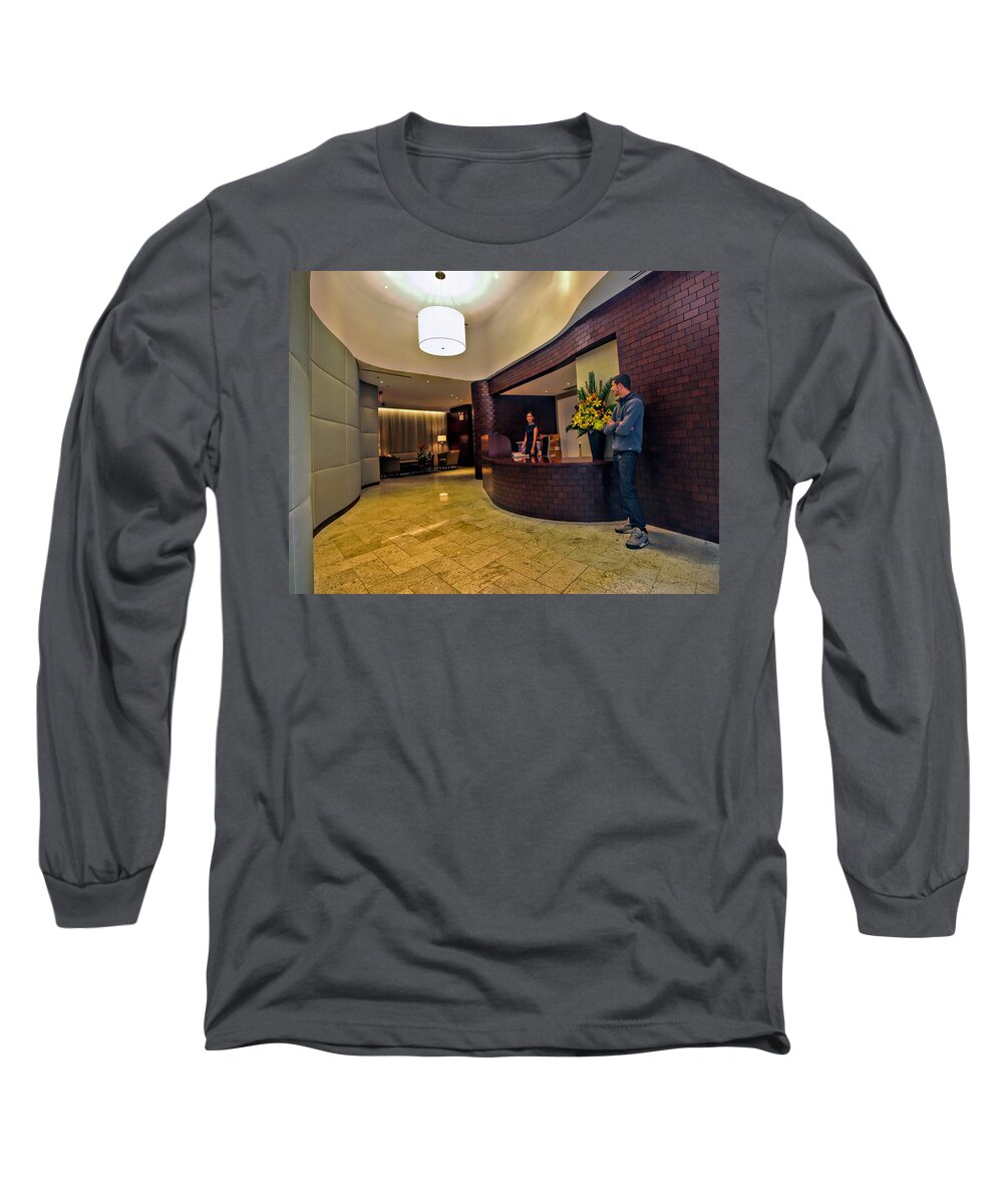 Cooper Long Sleeve T-Shirt featuring the photograph Cooper Lobby by Steve Sahm