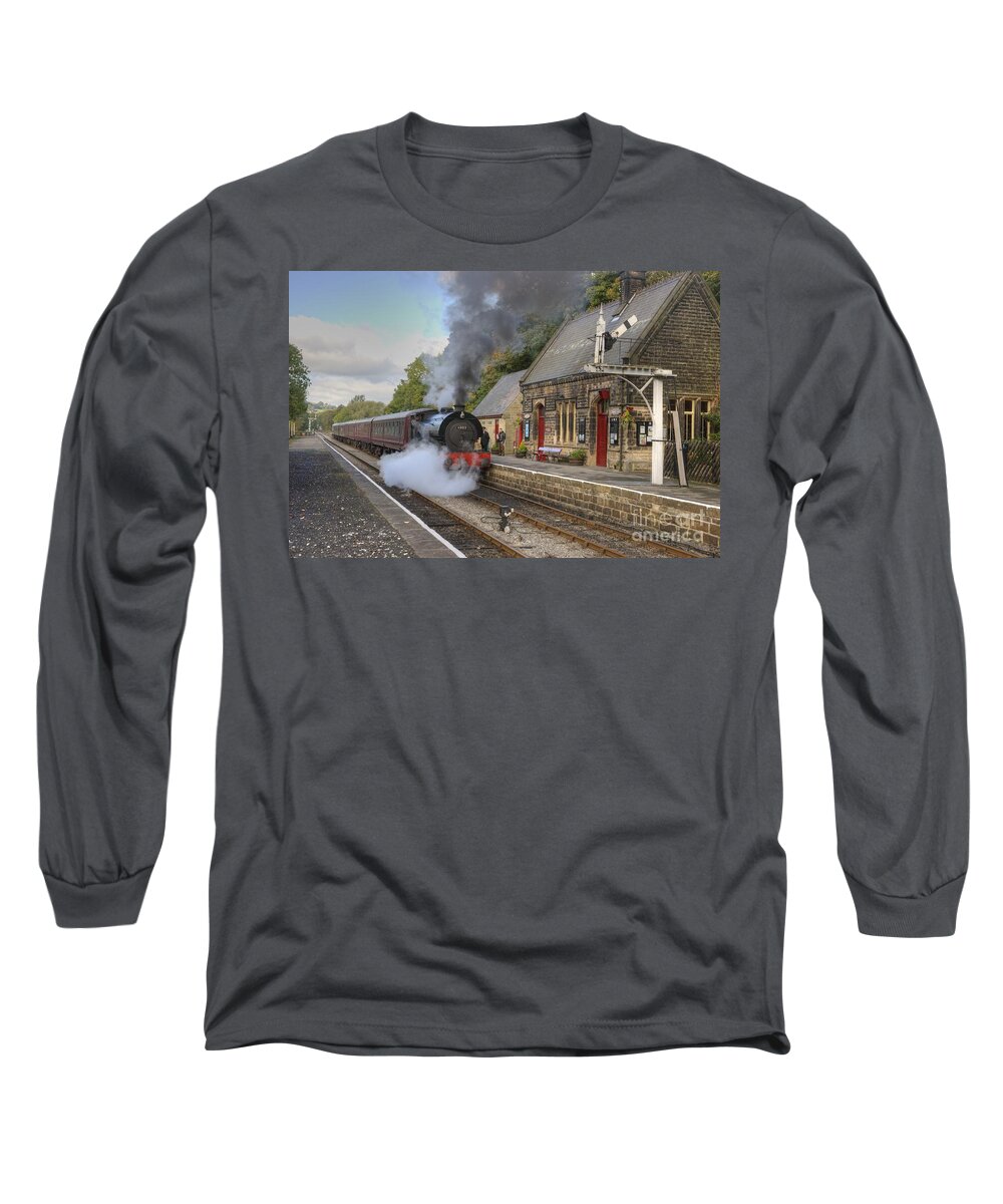 Steam Long Sleeve T-Shirt featuring the photograph Country Halt. by David Birchall