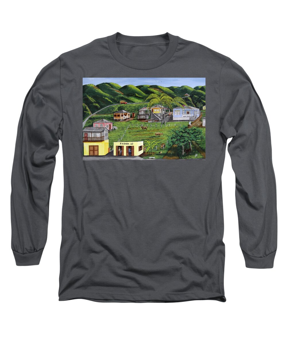 Cucchillas Long Sleeve T-Shirt featuring the painting Cuchillas by Luis F Rodriguez