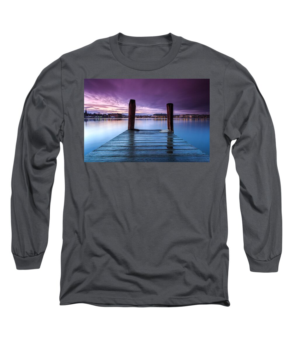 Sunset Long Sleeve T-Shirt featuring the photograph Damp Sunset by Jennifer Casey