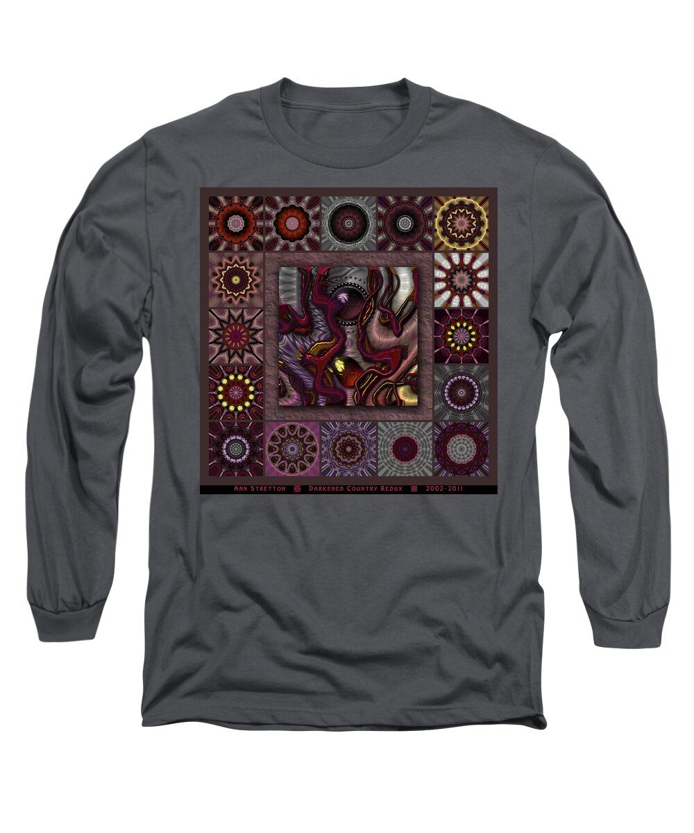 Red Long Sleeve T-Shirt featuring the digital art Darkened Country Redux by Ann Stretton