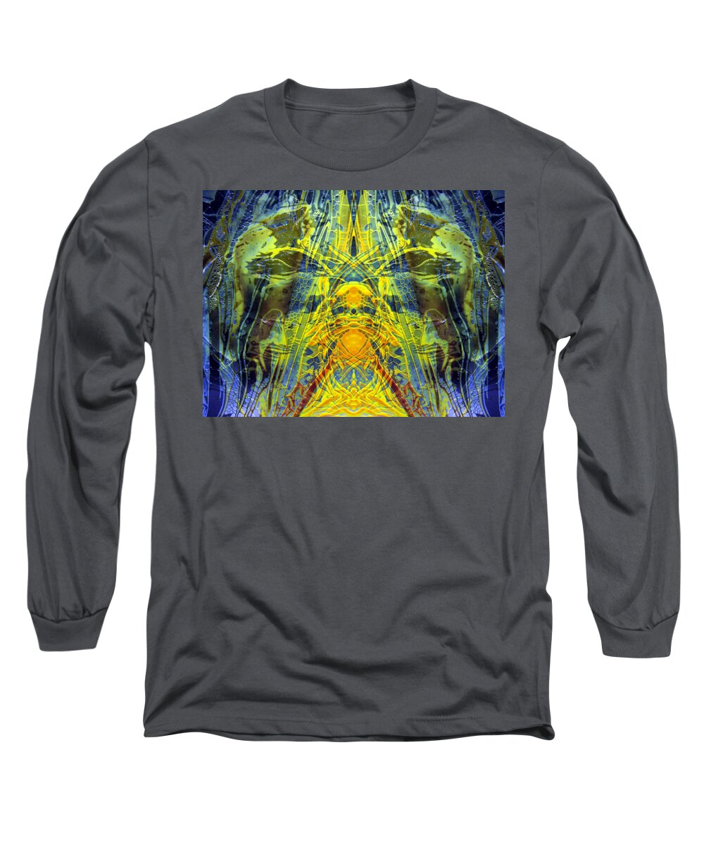 Surrealism Long Sleeve T-Shirt featuring the digital art Decalcomaniac Intersection 1 by Otto Rapp