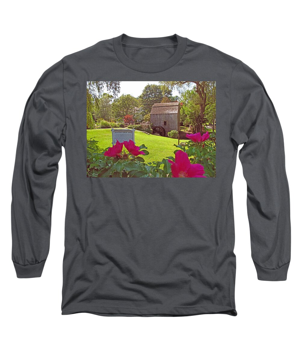 Landscape Long Sleeve T-Shirt featuring the photograph Dexters Grist Mill Two by Barbara McDevitt