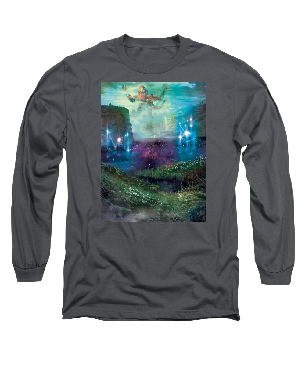 Magic Long Sleeve T-Shirt featuring the digital art Dictate of Kruphix Promo by Ryan Barger