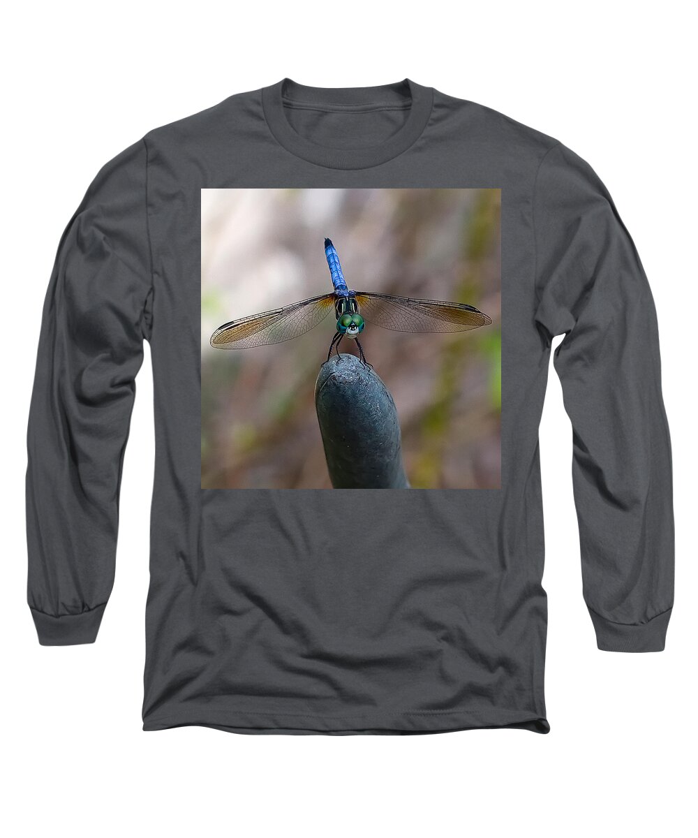 Insect Long Sleeve T-Shirt featuring the photograph Dragonfly Face by Farol Tomson