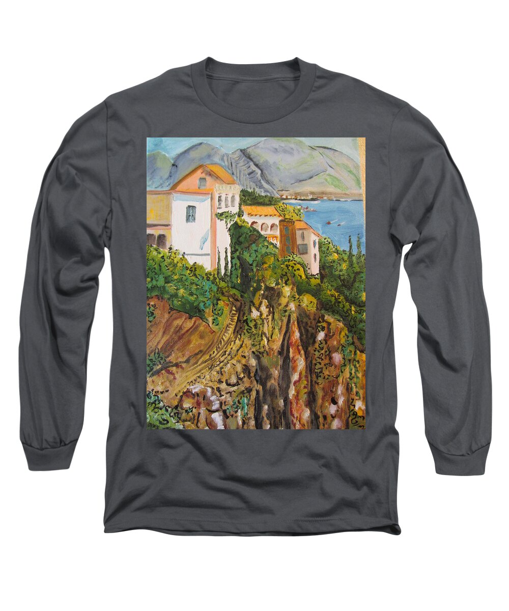Mediterranean Long Sleeve T-Shirt featuring the painting Dream Vacation by Dody Rogers