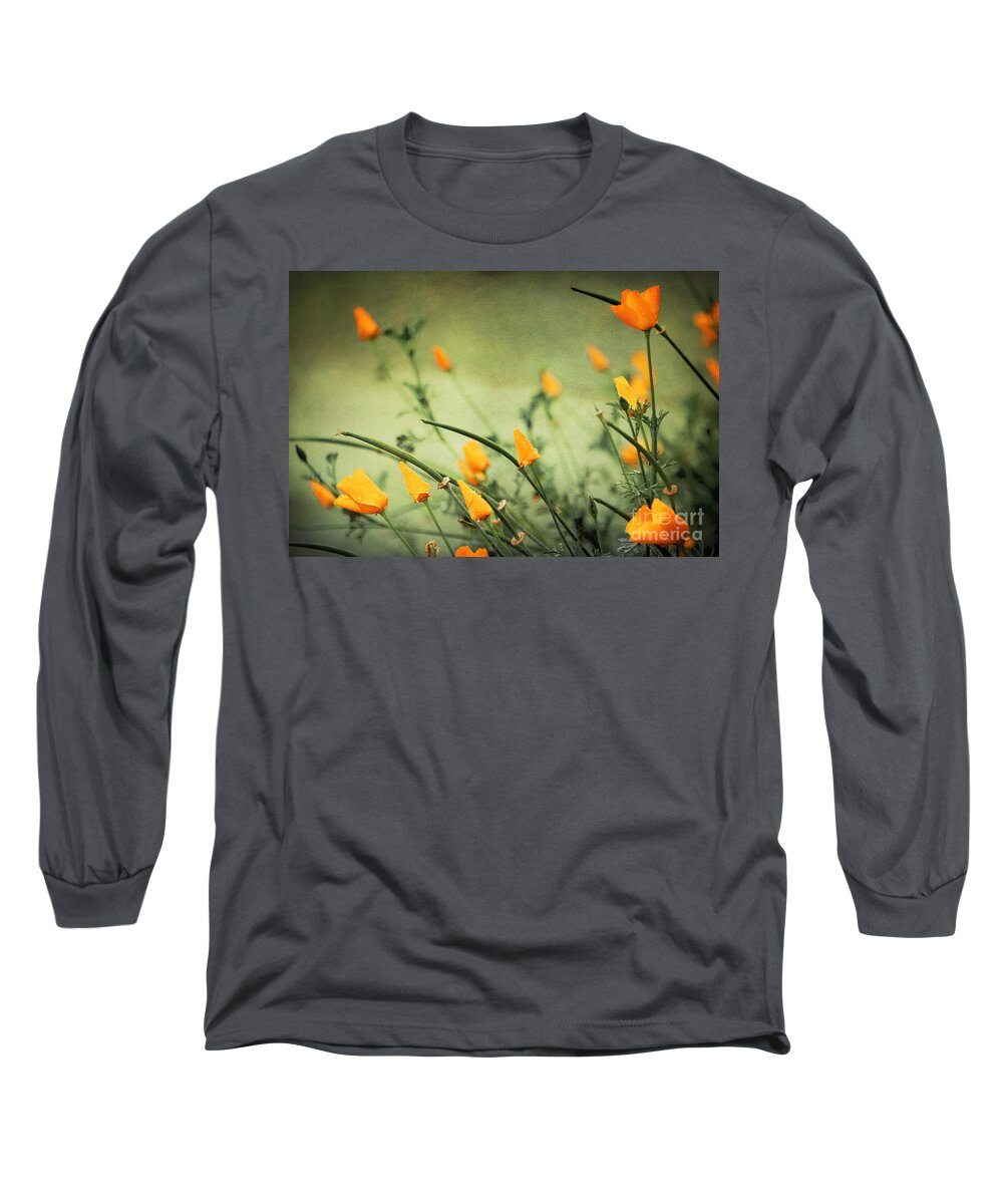 Poppy Long Sleeve T-Shirt featuring the photograph Dreaming of Spring by Ellen Cotton