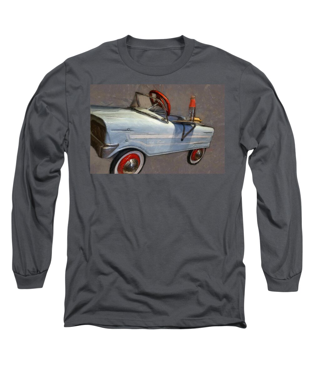 Steering Wheel Long Sleeve T-Shirt featuring the photograph Drive In Pedal Car by Michelle Calkins