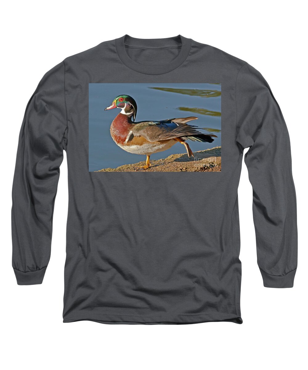 Kate Brown Long Sleeve T-Shirt featuring the photograph Duck Yoga by Kate Brown