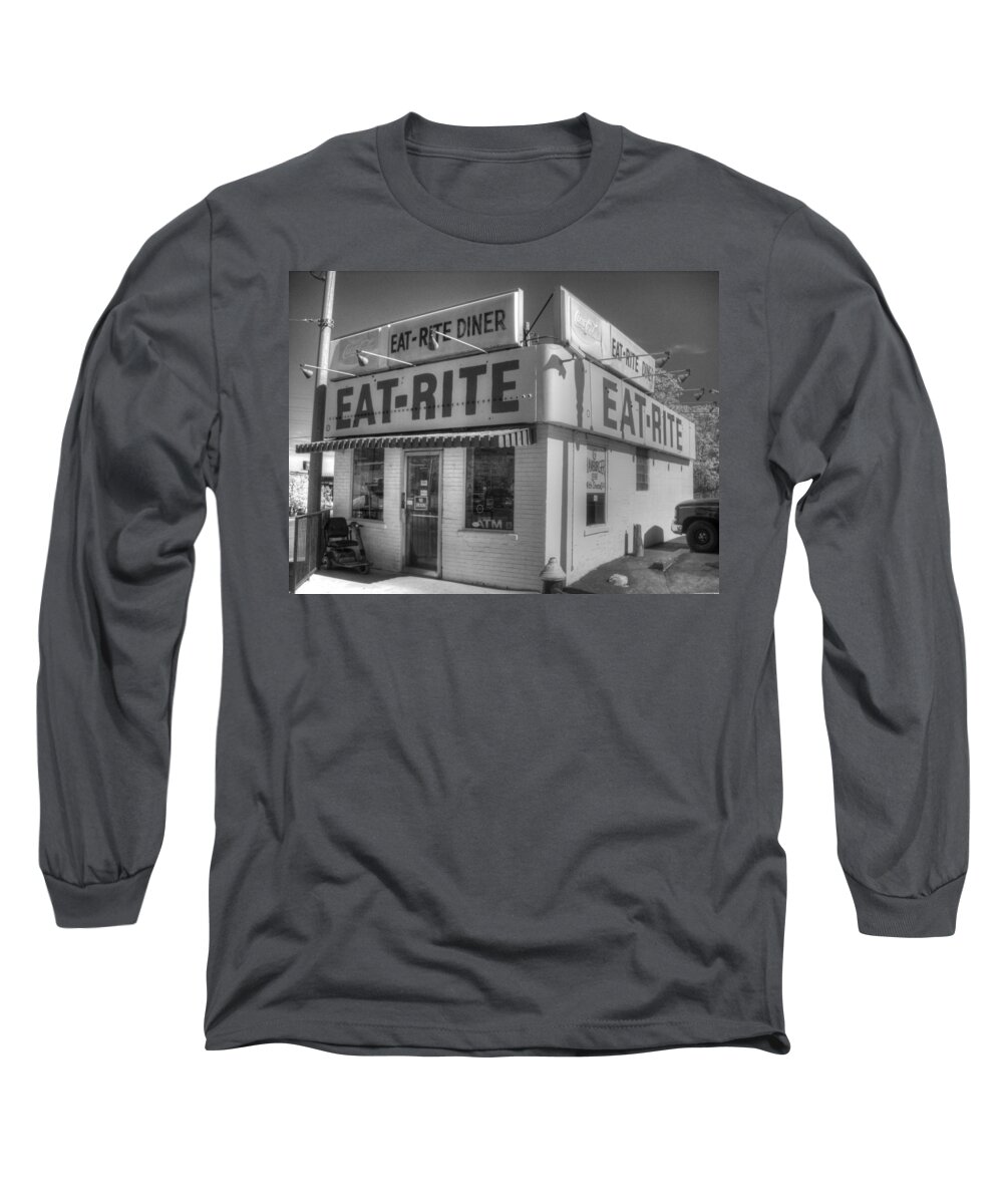 Eat Long Sleeve T-Shirt featuring the photograph Eat Rite Diner by Jane Linders