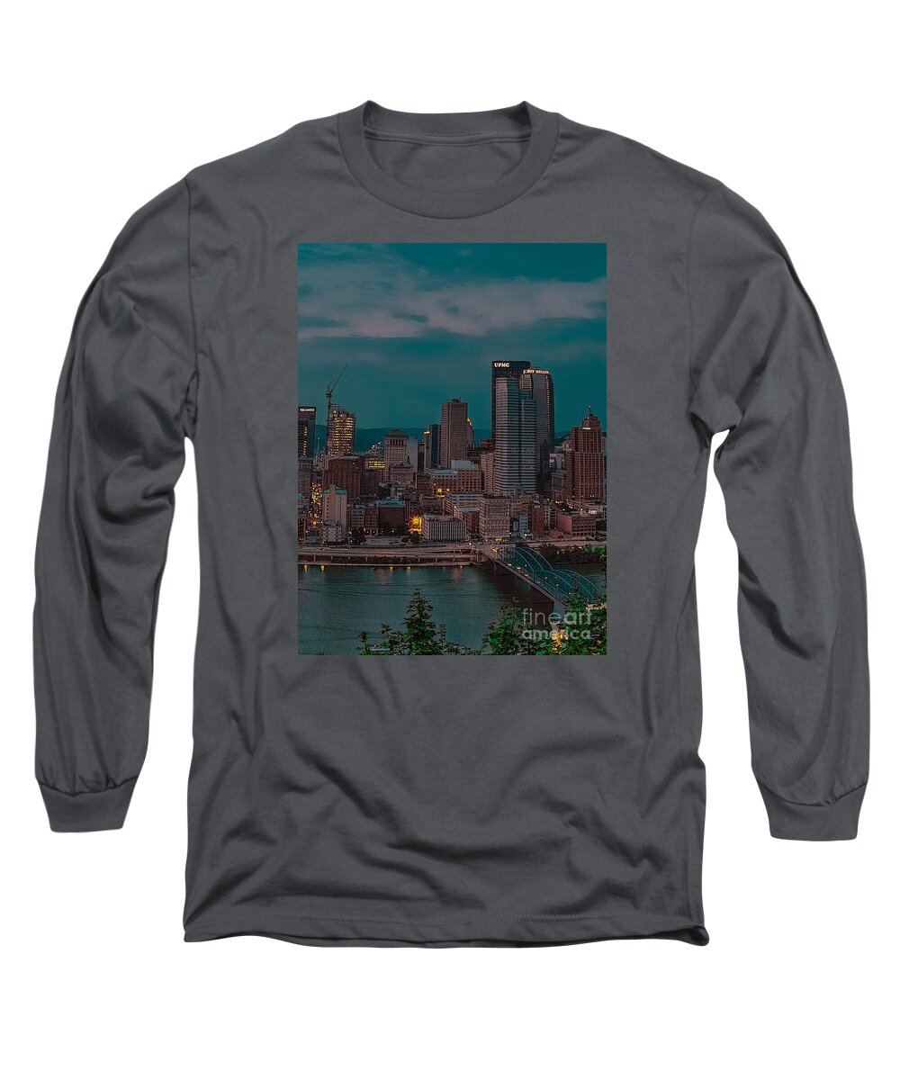 Electric Steel City Long Sleeve T-Shirt featuring the photograph Electric Steel City by Charlie Cliques