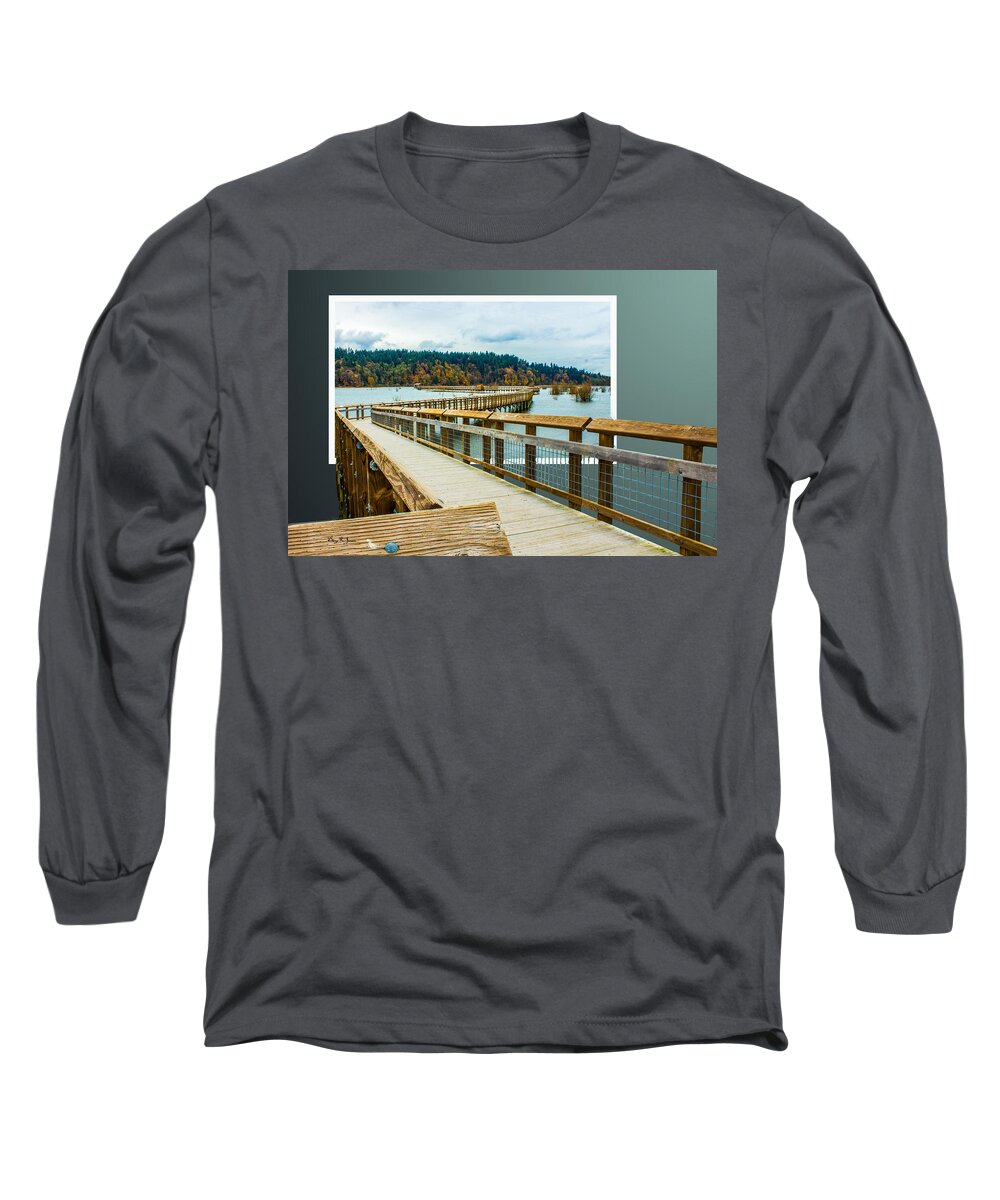 Enter Here Long Sleeve T-Shirt featuring the photograph Landscape - Boardwalk - Enter Here by Barry Jones