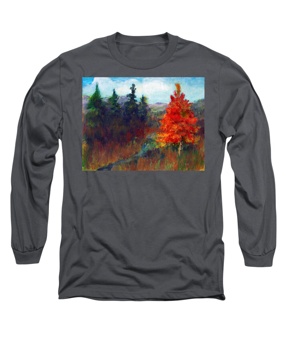 C Sitton Paintings Long Sleeve T-Shirt featuring the painting Fall Day by C Sitton