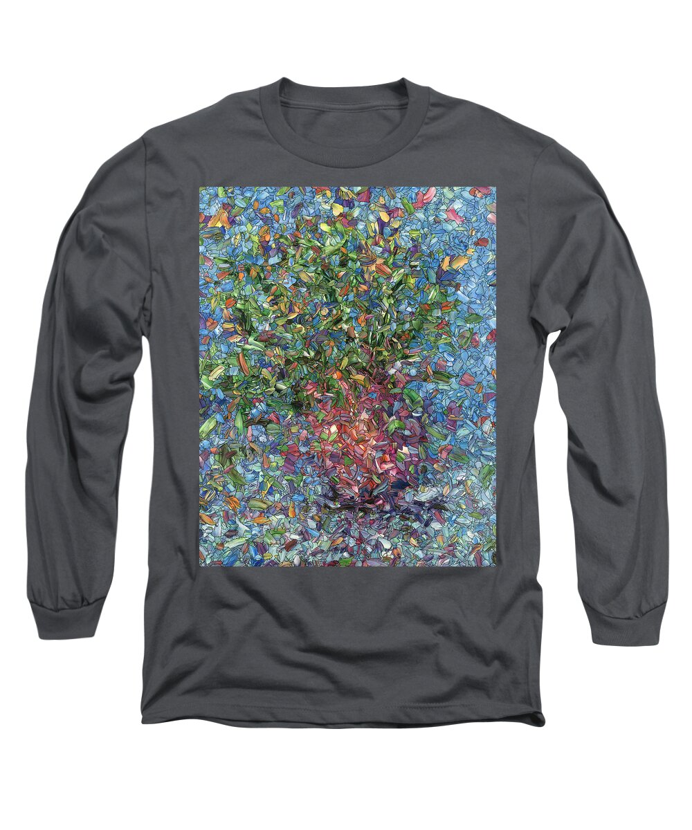 Flowers Long Sleeve T-Shirt featuring the painting Falling Flowers by James W Johnson