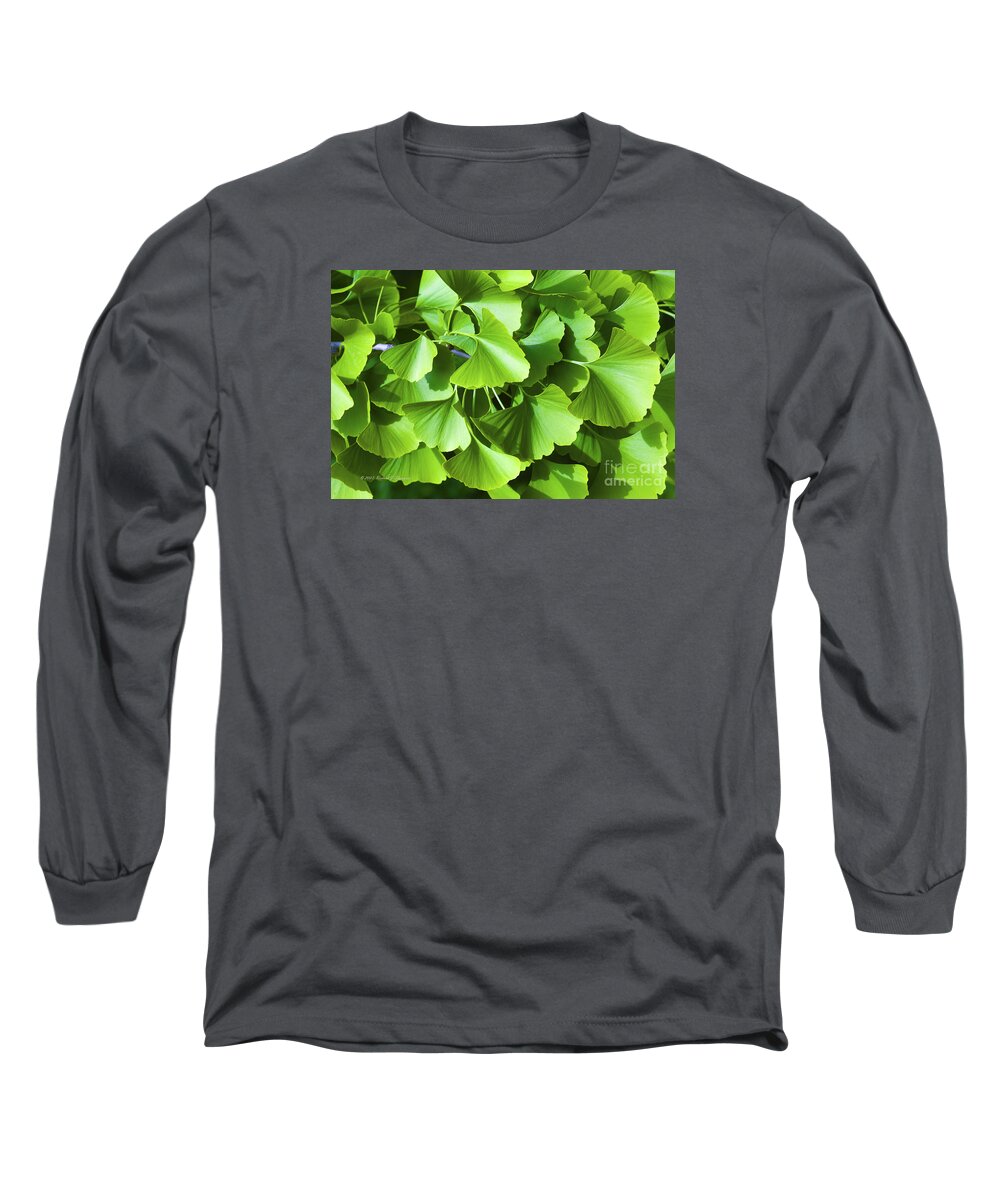 Green Long Sleeve T-Shirt featuring the photograph Fan Shaped Leaves by Richard J Thompson