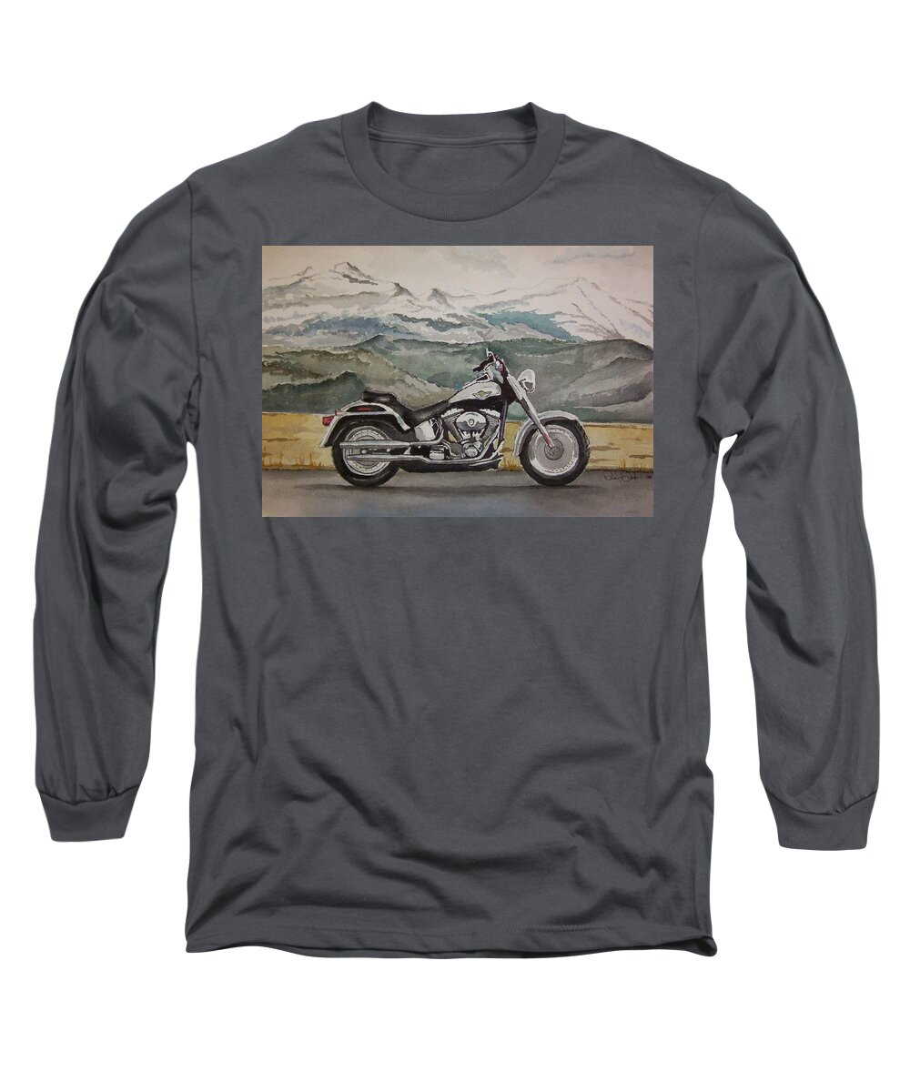 Fatboy Long Sleeve T-Shirt featuring the painting Fatboy by Rachel Bochnia