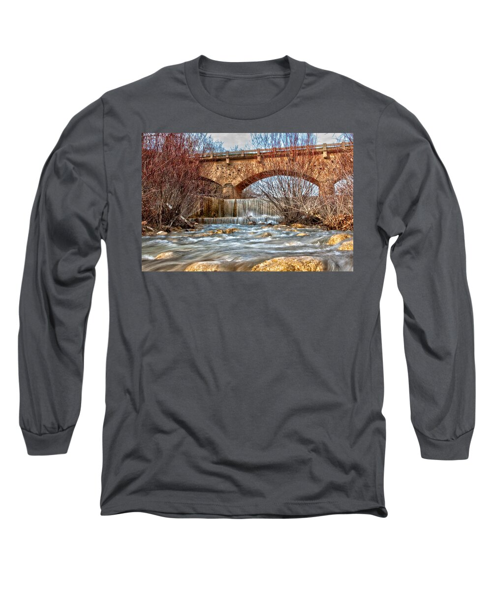 Greece Long Sleeve T-Shirt featuring the photograph Bridge in Greece by Mike Santis