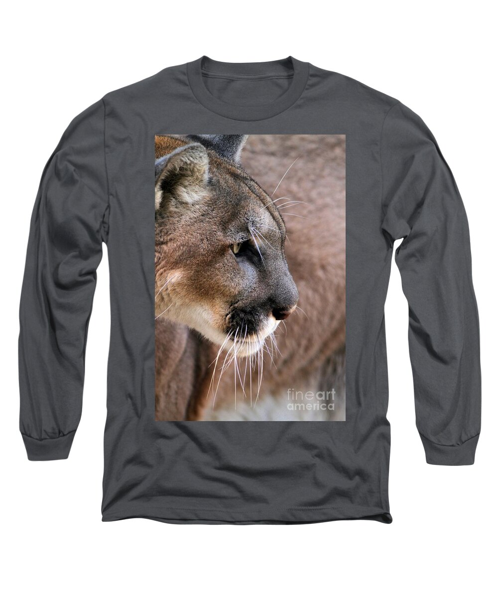 Cougar Long Sleeve T-Shirt featuring the photograph Fierce by Sabrina L Ryan