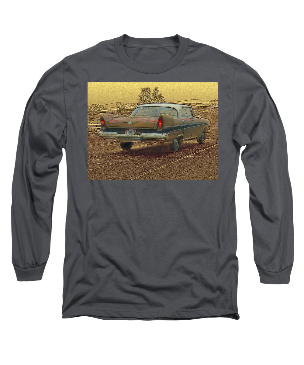 Cars Long Sleeve T-Shirt featuring the mixed media Fins by Steve Karol
