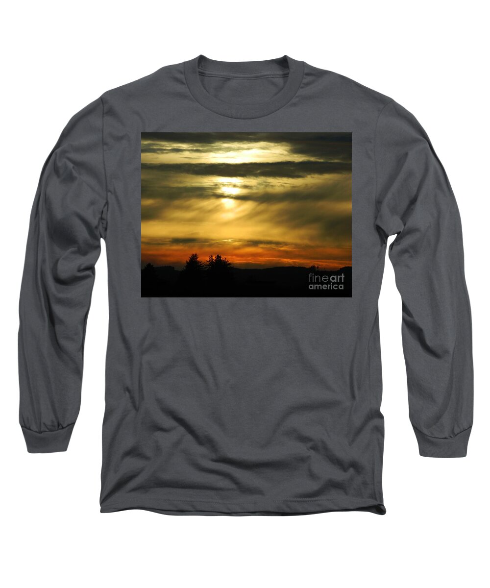 Fire Long Sleeve T-Shirt featuring the photograph Fire Sunset 3 by Gallery Of Hope 