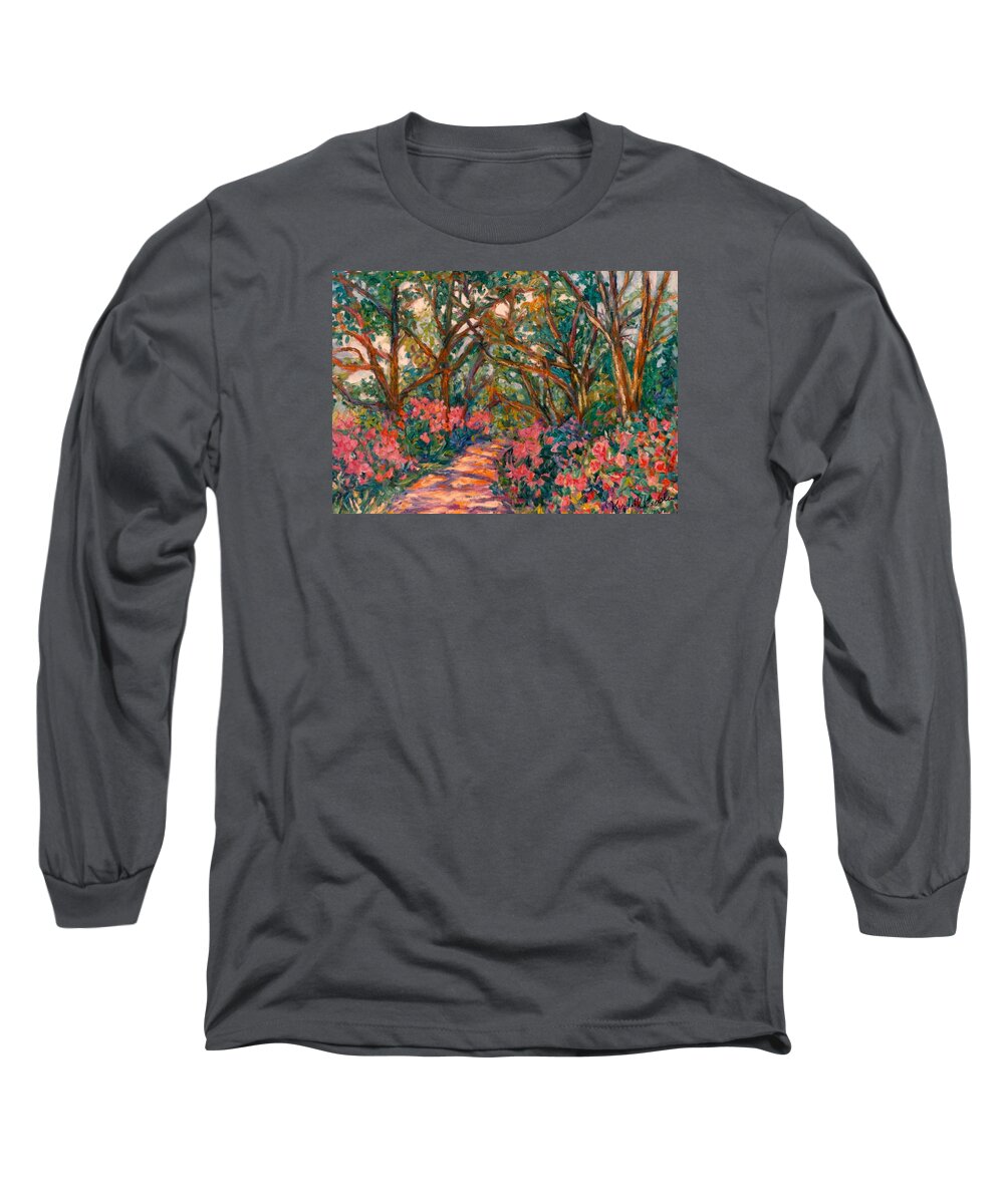 Flowers Long Sleeve T-Shirt featuring the painting Flower Path by Kendall Kessler
