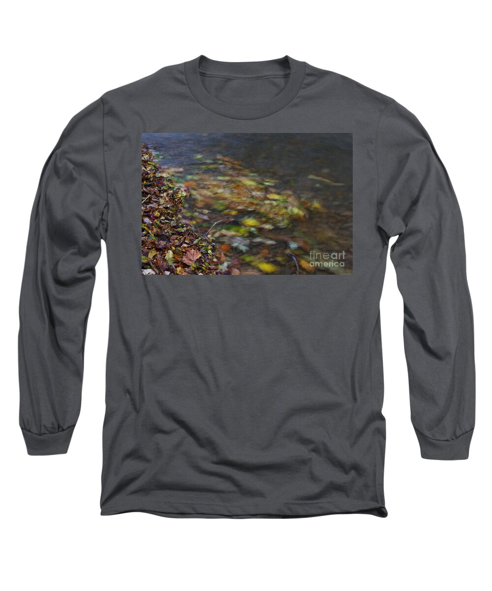 Water Long Sleeve T-Shirt featuring the photograph Flowing Leaves by Jonathan Welch
