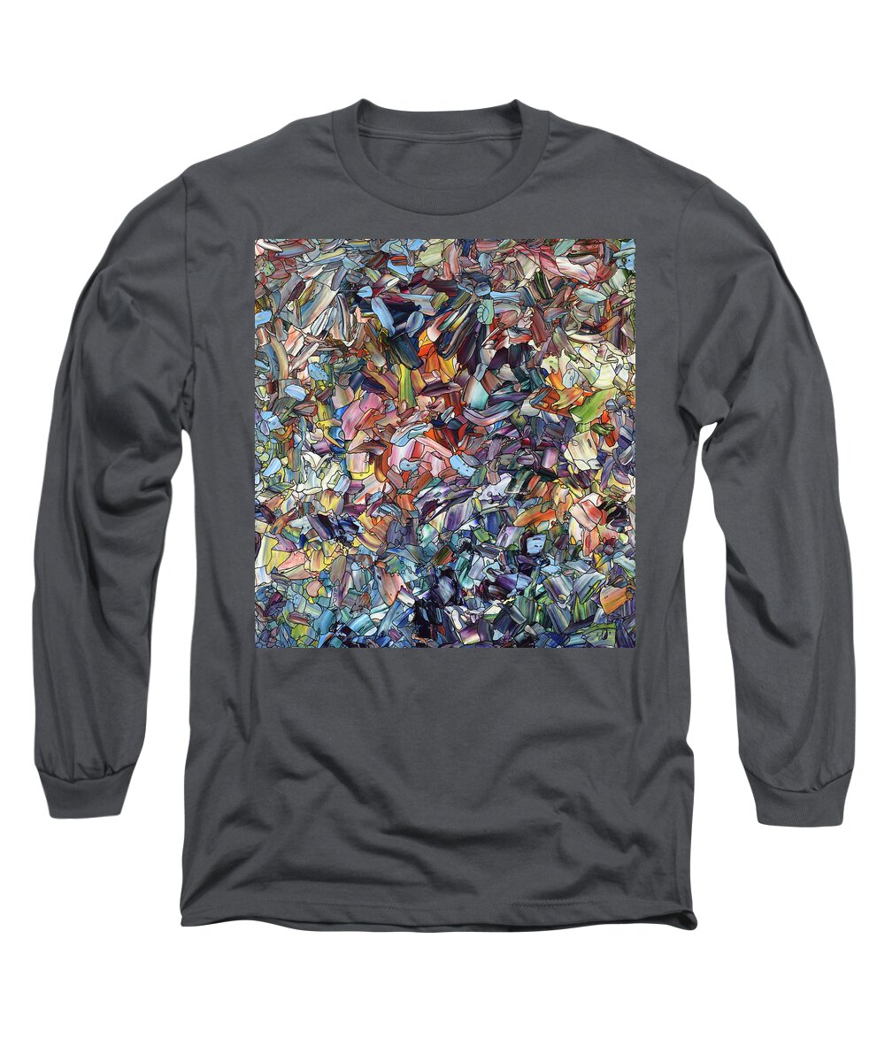 Abstract Long Sleeve T-Shirt featuring the painting Fragmenting Heart by James W Johnson