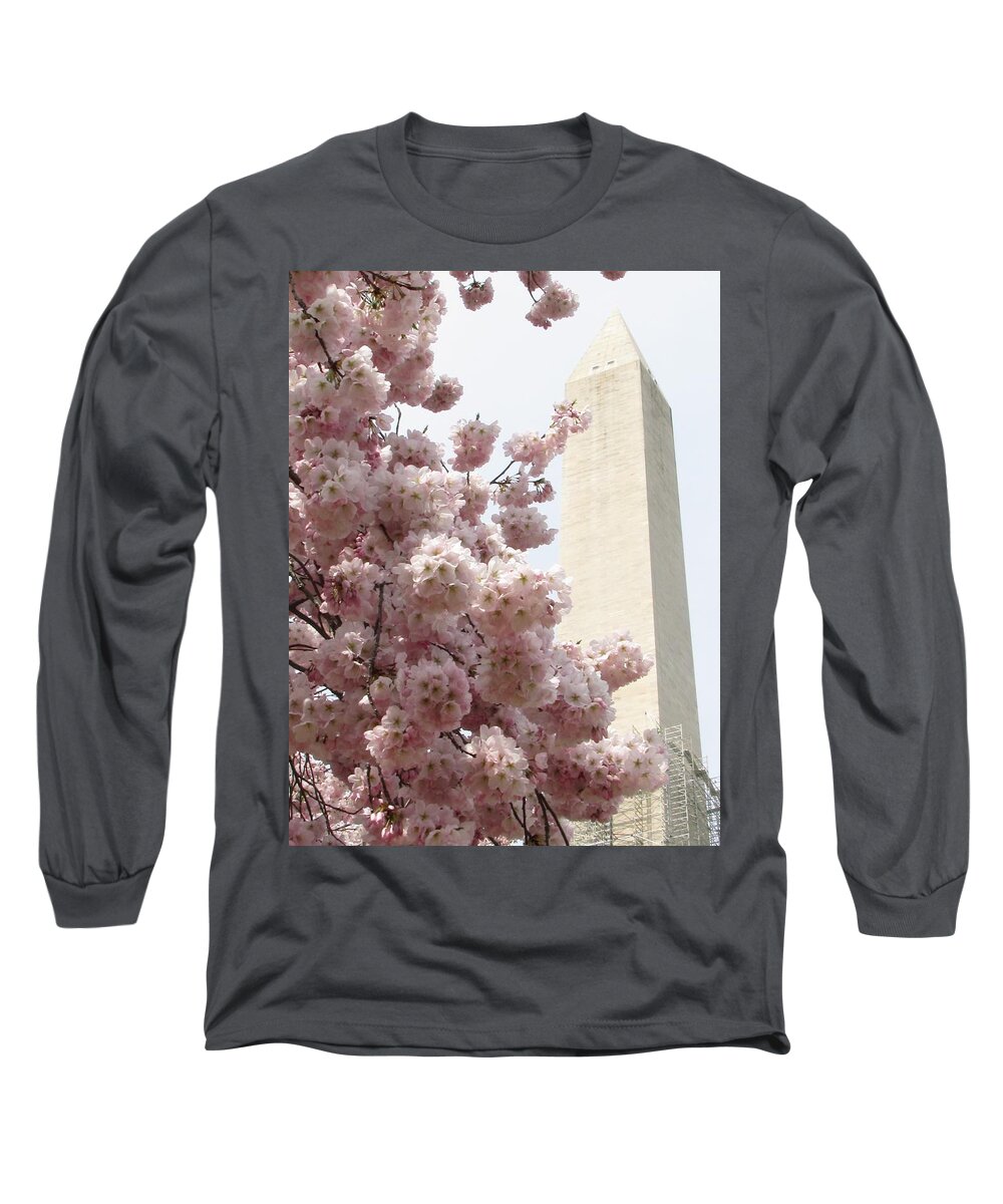 Cherry Long Sleeve T-Shirt featuring the photograph Full Bloom in DC by Jennifer Wheatley Wolf