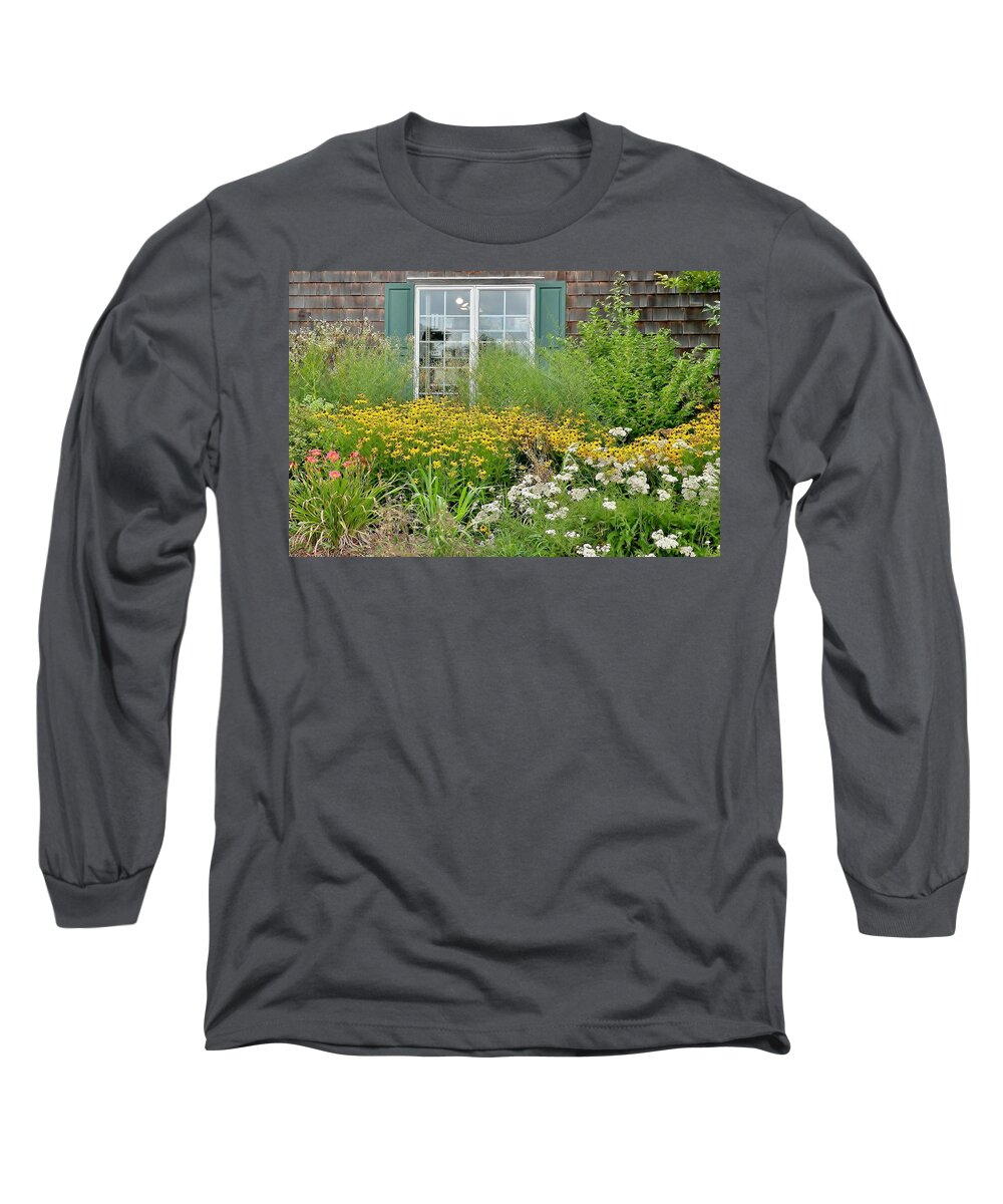 Floral Long Sleeve T-Shirt featuring the photograph Gardens at the Good Earth Market by Kim Bemis