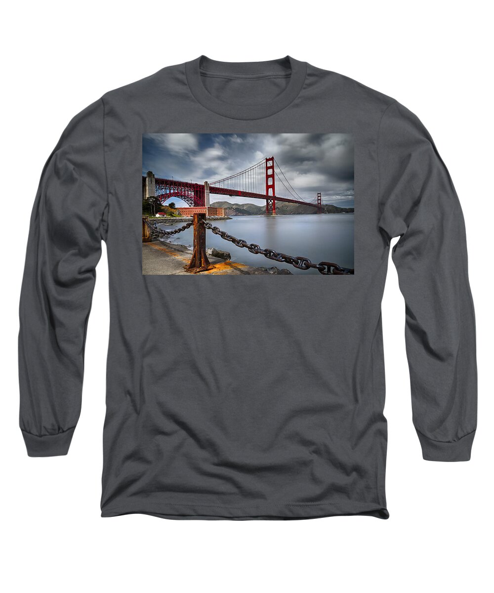 California Long Sleeve T-Shirt featuring the photograph Golden Gate Bridge by Eduard Moldoveanu