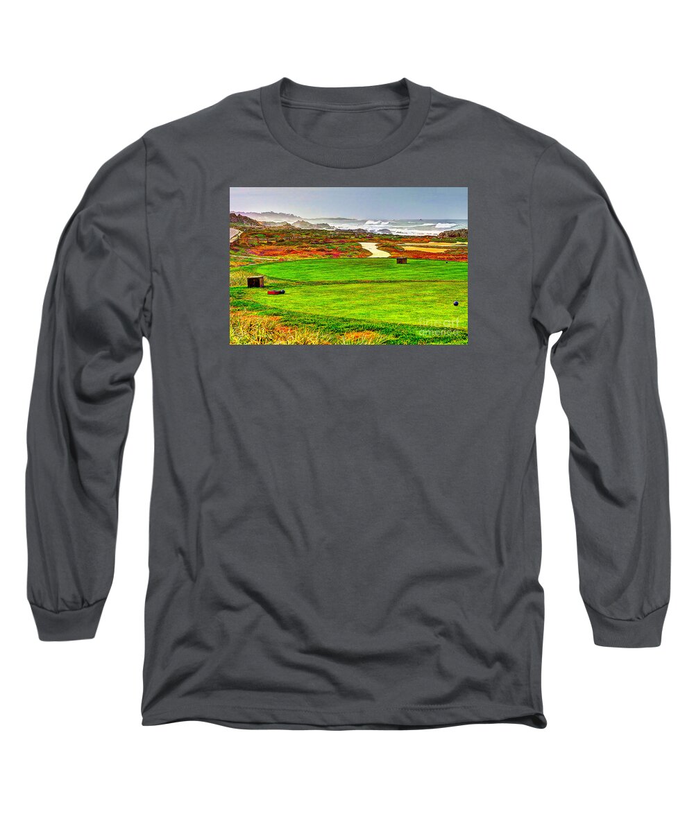 Golf Long Sleeve T-Shirt featuring the photograph Golf Tee at Spyglass Hill by Jim Carrell