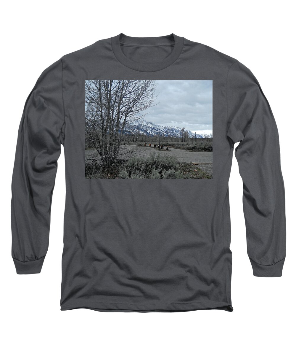 Grand Teton National Park Long Sleeve T-Shirt featuring the photograph Grand Tetons Landscape by Michele Myers
